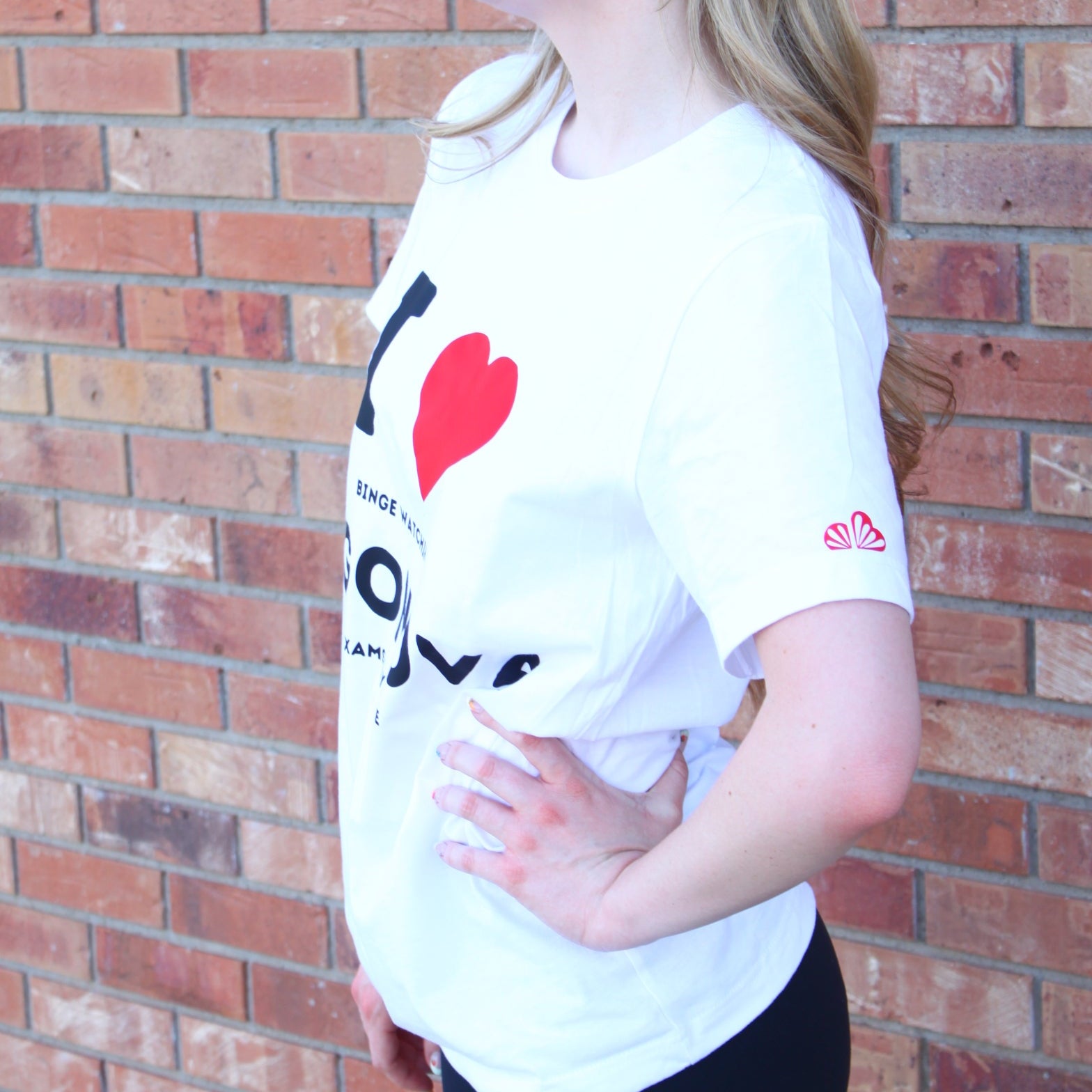  'I ❤️ VAGONOVA'. white T shirt.Small print reads "I heart binge watching Vagonova exams on youtube. for ballet dancers who like Agrippina Vagonova Academy method training