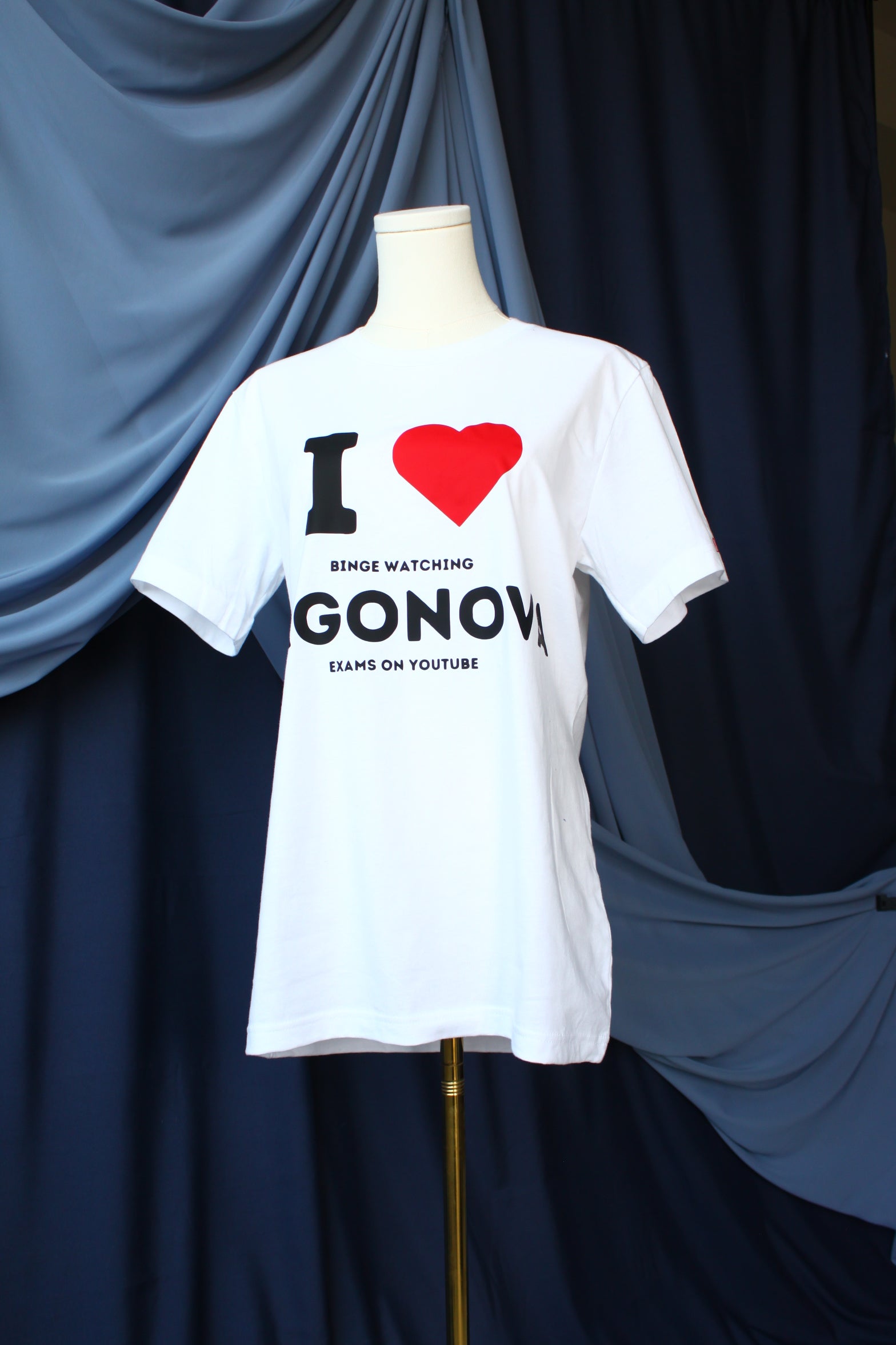  'I ❤️ VAGONOVA'. white T shirt.Small print reads "I heart binge watching Vagonova exams on youtube. for ballet dancers who like Agrippina Vagonova Academy method training
