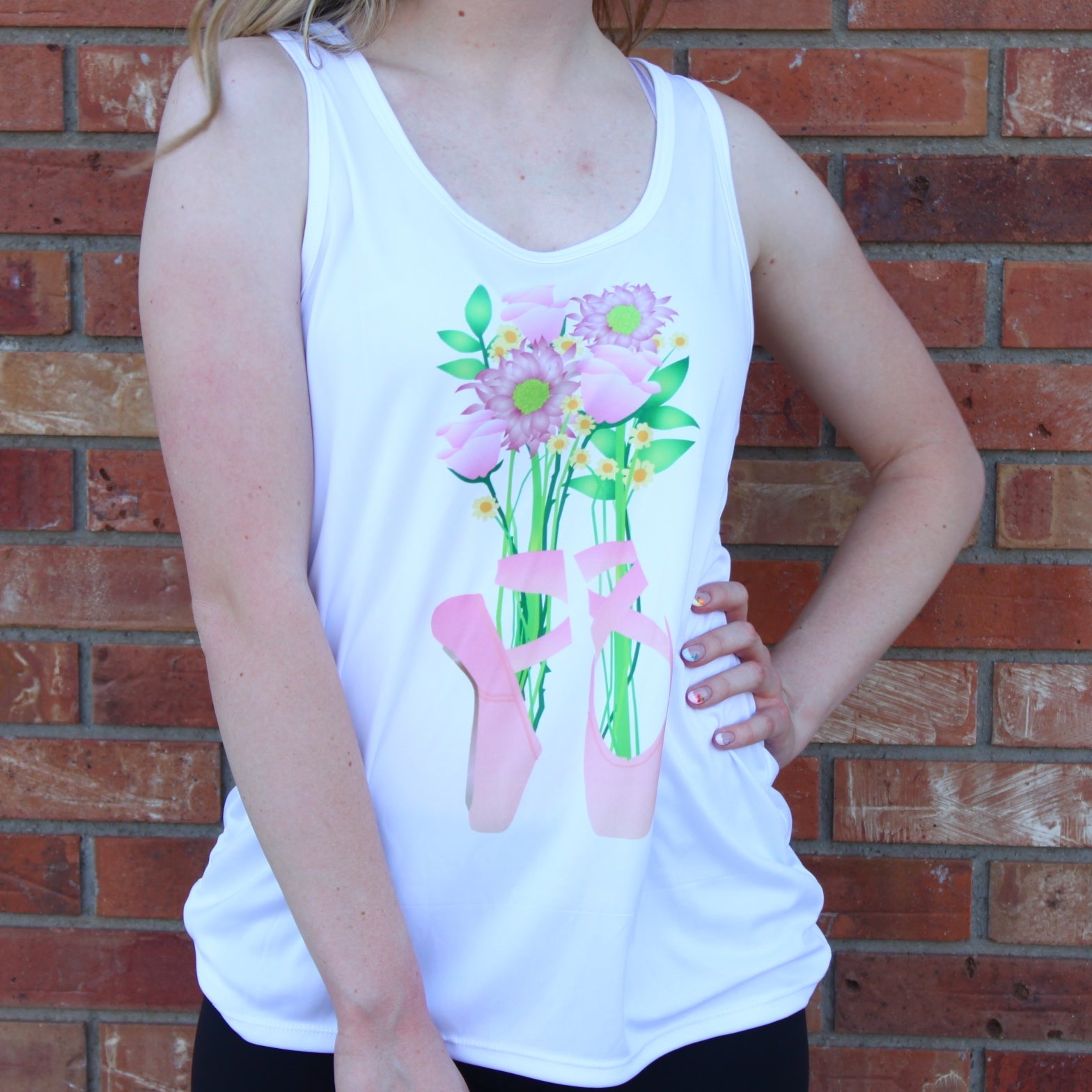Pointe Shoe Flower Bouquet Tank